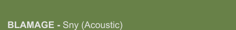 BLAMAGE - Sny (Acoustic)